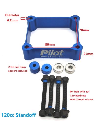 Pilot-RC Engine standoff kit, 1″ – 120cc